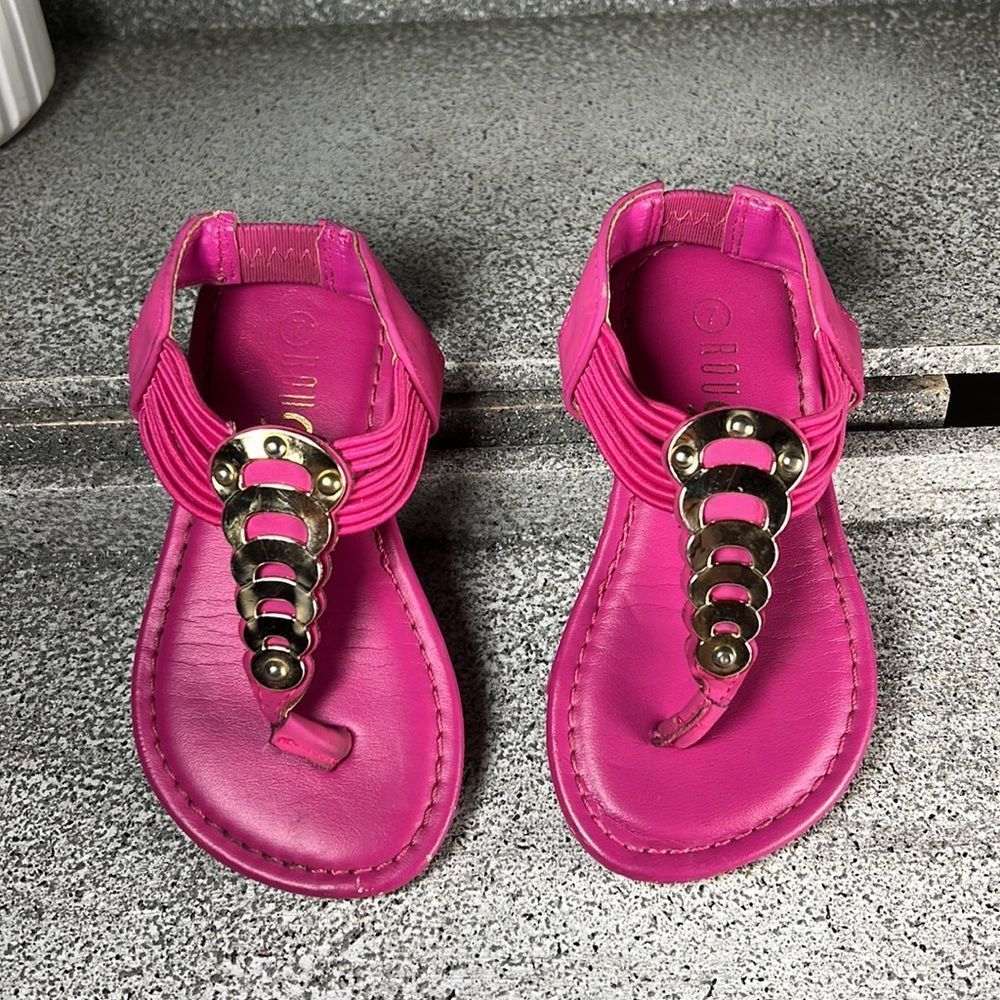 Rogue Helium Sandals Kids size 7 Pink and Gold Toddler